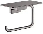 hansgrohe AddStoris Papierrollenhalter mit Ablage, Accessoires, brushed black chrome