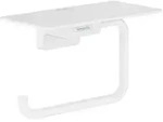 hansgrohe AddStoris Papierrollenhalter mit Ablage, Accessoires, mattwei&szlig;