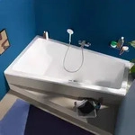 Duravit No. 1 Trapez-Badewanne 150 x 80 cm mit 1 R&uuml;ckenschr&auml;ge links,...