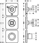AXOR Citterio E Thermostatmodul Unterputz f&uuml;r 3 Verbraucher, Badarmaturen, 36704000,