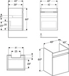 Geberit Renova Plan Unterschrank f&uuml;r Waschtisch 55 cm, mit 1 Schublade und 1