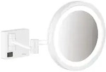 hansgrohe AddStoris Rasierspiegel mit LED Leuchte, Kosmetikspiegel, mattwei&szlig;