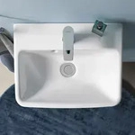 Duravit No. 1 Handwaschbecken 45 cm, mit 1 Hahnloch und &Uuml;berlauf, Badkeramik,