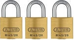 ABUS Messing 45/20 Triples Vorhangschloss 3er Set 11820