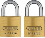 ABUS Messing 45/20 Twins Vorhangschloss 2er Set 11819