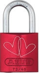 ABUS Aluminium-Vorhangschloss 72/40 rot LoveLock 3 09743
