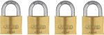 ABUS Messing 45/40 Quad Vorhangschloss 4er Set 11826