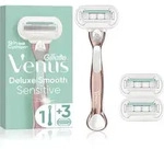 Gillette Venus Deluxe Smooth Sensitive Rasierer + Rasierklingen RoseGold 3 St.