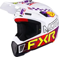 FXR Motocross-Helm Clutch Race Div 2XL Wei&szlig;/Lila/Rot