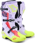 Alpinestars Motocross-Stiefel Tech 10 Supervented 45.5 Lila/Flo Gelb/Diva Pink