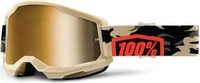 100% 100% Crossbrille Strata Gen. 2 Kombat - Verspiegelt Anti-Fog Beige