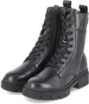 Tamaris Schn&uuml;rboots - Gr. 36 - Schwarz - Leder und Synthetik