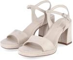 Tamaris Sandaletten - Gr. 36 - Beige - Textil