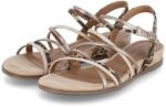 Tamaris Sandalen - Gr. 36 - Beige - Textil & Synthetik