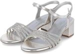 Tamaris Sandaletten - Gr. 36 - Silber - Textil & Synthetik