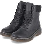 Rieker Schn&uuml;rboots - Gr. 36 - Schwarz - Kunstleder