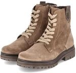 Tamaris Schn&uuml;rboots - Gr. 36 - Braun - Leder & Textil