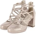 Tamaris Riemchenpumps - Gr. 36 - Gold - Textil