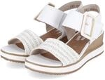 Remonte Keilsandalen - Gr. 36 - Wei&szlig; - Leder & Textil