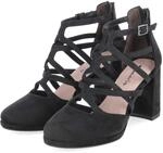 Tamaris Riemchenpumps - Gr. 36 - Schwarz - Textil