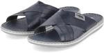 Rieker Pantoletten - Gr. 46 - Blau - Glattleder