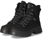 Rieker Schn&uuml;rboots - Gr. 36 - Schwarz - Leder und Synthetik