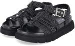 Tamaris Plateau-Sandalen - Gr. 37 - Schwarz - Textil