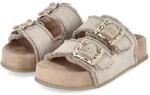 Paul Green Plateaupantoletten - Gr. 36 - Taupe - Textil