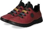 Rieker Slipper - Gr. 36 - Rot - Textil & Synthetik