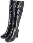 Tamaris Lackstiefel Schwarz - Gr. 36 - Textil und Synthetik
