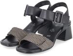 Remonte Sandaletten Schwarz - Gr. 36 - Leder und Textil