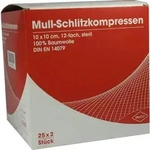 Schlitzkompressen Mull 10x10cm 12fach steril