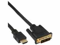 InLine 17661P, InLine HDMI-DVI Kabel HDMI St. -> DVI 18+1 verg. Kont. 1m schwarz