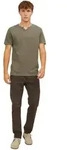 Jack & Jones T-Shirt mit Splitneck in Dusky Green-S