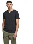 Jack & Jones T-Shirt Split mit Neck in schwarzem Black-S