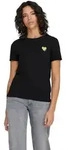 Only T-Shirt Kita Schwarz mit Glitzer-Herz aus Bio-Baumwolle-XS