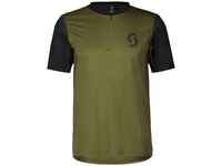 Scott S2-Z-403294, Scott M Trail Vertic Zip S/sl Shirt Colorblock / Oliv Herren