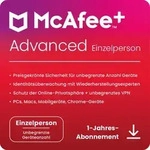 McAfee+ Advanced Individual, unbegrenzte Ger&auml;te - 1 Jahr, ESD, Download
