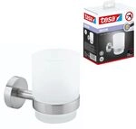 tesa&reg; MOON Zahnputzbecher, satiniertes Glas Zahnputzbecher ohne Bohren