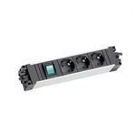 BACHMANN STEP ALU 3xCEE7/3, 1x Schalter f&uuml;r Steckdosen und Ausgang