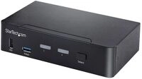 StarTech.com USB C KVM Switch, 2 Port DisplayPort KVM w/ 4K 60Hz UHD HDR Video, 3.5mm