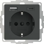 2USB STECKDOSE MIT 2 USB ANTH. MATT / JP-5503F 15W 3,0A 2U-449542