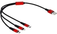 Delock 3 in 1 - Kabel nur zum Laden - USB m&auml;nnlich zu Micro-USB Typ B, Lightning,