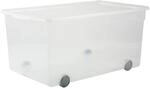 Rotho Clearbox mit Rollen 63 l CLEAR Transparent