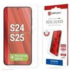 DISPLEX Panzerglas (10H - 2D) f&uuml;r Samsung Galaxy S24/S25 - Eco-Montagerahmen -