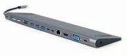 Gembird A-CM-COMBO9-01 USB Type-C 9-in-1 multi-port adapter hub+ HDMI+ VGA+ PD+ -