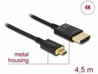 DELOCK 84785, Delock Slim Premium - HDMI mit Ethernetkabel - mikro HDMI (M)