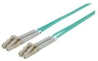 Intellinet Fiber Optic Patch Cable, OM3, LC/LC, 2m, Aqua, Duplex, Multimode, 50/125