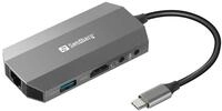 SANDBERG USB-C 6-in1 Travel Dock - Dockingstation