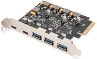 DIGITUS PCIe Karte 10Gbps 2x USB-C/3x USB-A
